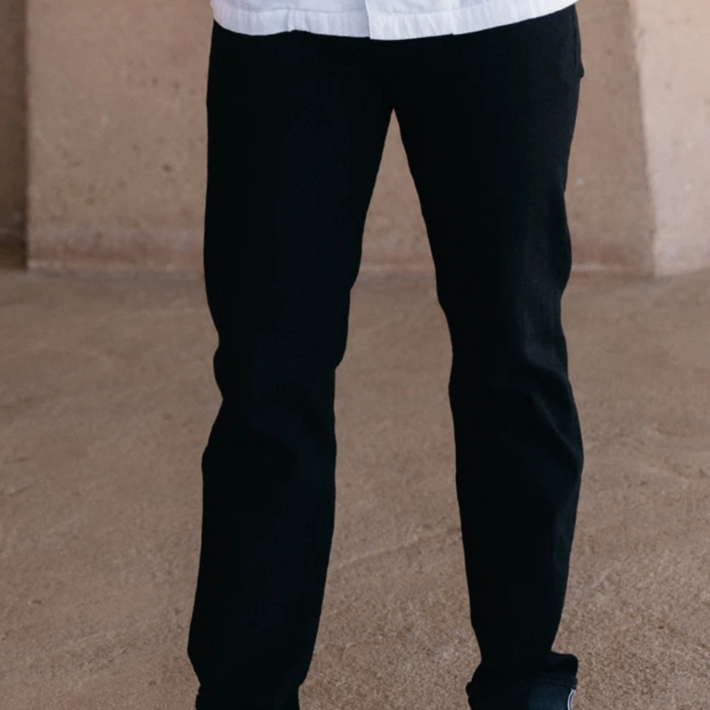 Men's Black 4-Way Stretch Selvedge Kato Jeans